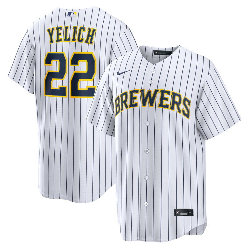 Christian Yelich Milwaukee Brewers Baseball Jersey, White Sportswear Jersey Shirt, Lightweight Breathable Athletic Jersey, Casual Gift for Men