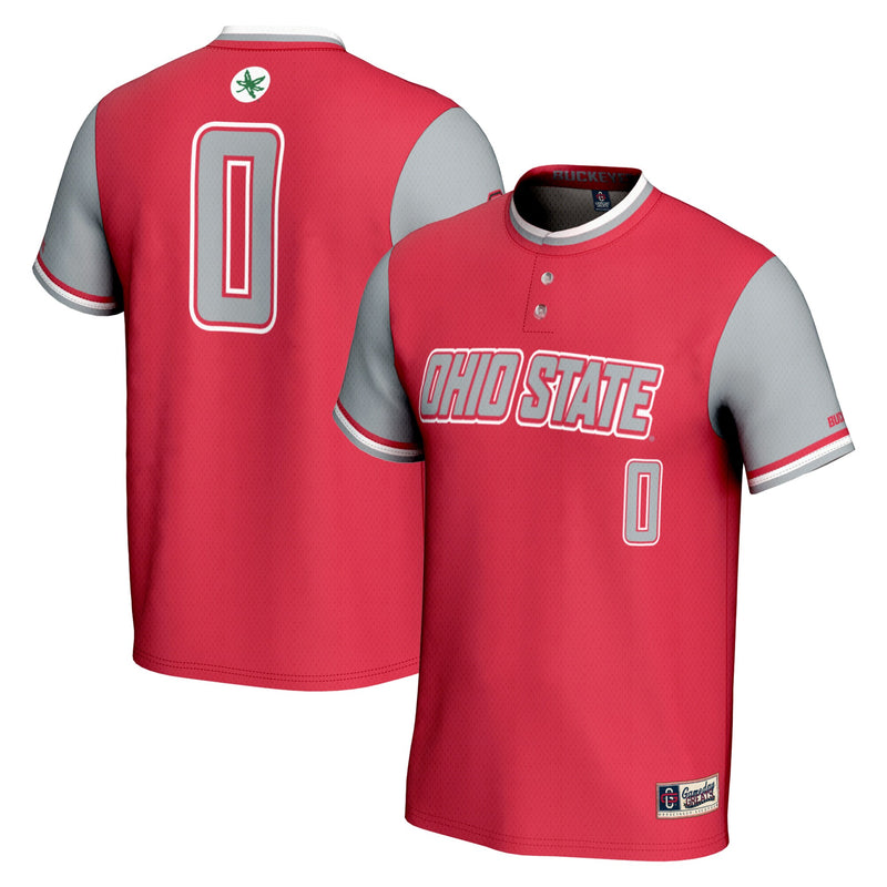 Ohio State Buckeyes Softball Jersey, Scarlet Lightweight Sportswear Jersey Shirt, Lightweight Breathable Athletic Jersey, Casual Gift for Men
