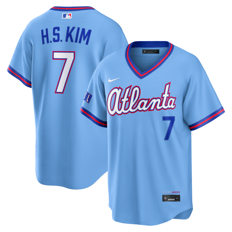 Ha-Seong Kim Atlanta Braves Baseball Jersey, Blue Sportswear Jersey Shirt, Lightweight Breathable Athletic Jersey, Casual Gift for Men
