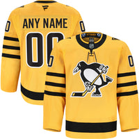 Pittsburgh Penguins Hockey Jersey, Gold Sportswear Jersey Shirt, Long Sleeve Hockey Sweater Jersey, Casual Gift for Men, Style 203134977