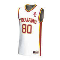 USC Trojans Basketball Jersey, White Fashion Sportswear Jersey Shirt, Sleeveless Athletic Tank Jersey, Casual Gift for Men, Style 203279908