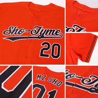 Custom Baseball Jersey, Orange Sportswear Jersey Shirt, Athletic Button Down Moisture Wicking Jersey, Casual Gift for Men, Style BaltimoreC0073