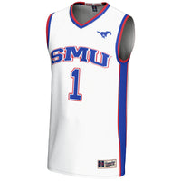 SMU Mustangs Basketball Jersey, White Lightweight Sportswear Jersey Shirt, Sleeveless Athletic Tank Jersey, Casual Gift for Men