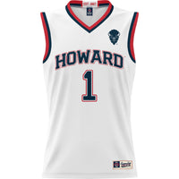 Howard Bison Lightweight Basketball Jersey, White Sportswear Jersey Shirt, Sleeveless Athletic Tank Jersey, Casual Gift for Men