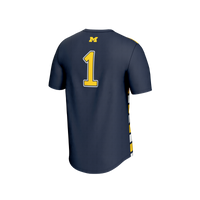 Michigan Wolverines Soccer Jersey, Navy Fashion Lightweight Sportswear Jersey Shirt, Lightweight Breathable Athletic Jersey, Casual Gift for Men