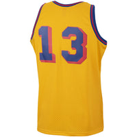 Wilt Chamberlain Basketball Jersey, Gold Swingman Sportswear Jersey Shirt, Sleeveless Athletic Tank Jersey, Casual Gift for Men