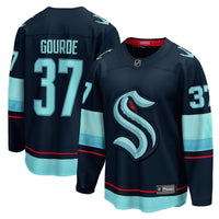 Yanni Gourde Seattle Kraken Hockey Jersey, Blue Breakaway Home Sportswear Jersey Shirt, Long Sleeve Hockey Sweater Jersey, Casual Gift for Men