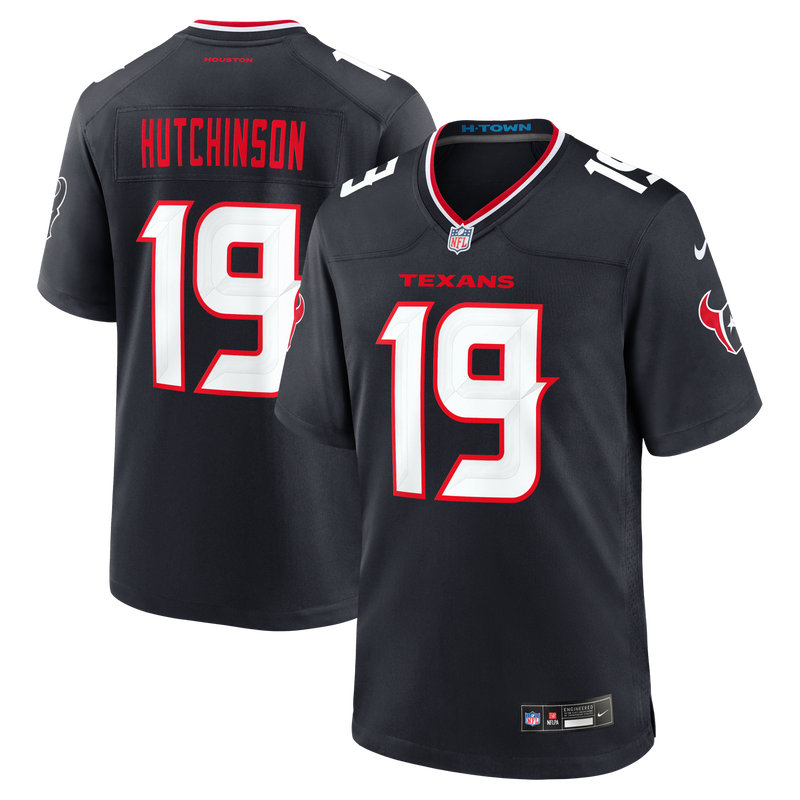 Xavier Hutchinson Houston Texans Football Jersey, Navy Game Sportswear Jersey Shirt, Lightweight Breathable Athletic Jersey, Casual Gift for Men