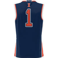 Illinois Fighting Illini Basketball Jersey, Navy Sportswear Jersey Shirt, Sleeveless Athletic Tank Jersey, Casual Gift for Men, Style 200845019