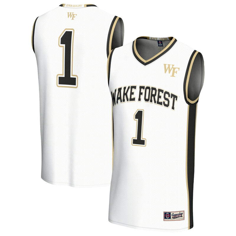 Wake Forest Demon Deacons Basketball Jersey, White Fashion Sportswear Jersey Shirt, Sleeveless Athletic Tank Jersey, Casual Gift for Men