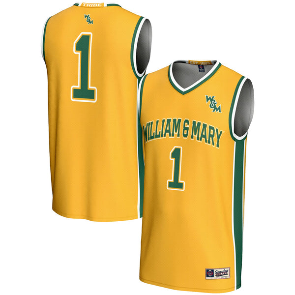 #1 William & Mary Tribe Lightweight Basketball Jersey - Gold