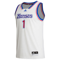 Kansas Jayhawks Basketball Jersey, White Swingman Alternate Sportswear Jersey Shirt, Sleeveless Athletic Tank Jersey, Casual Gift for Men
