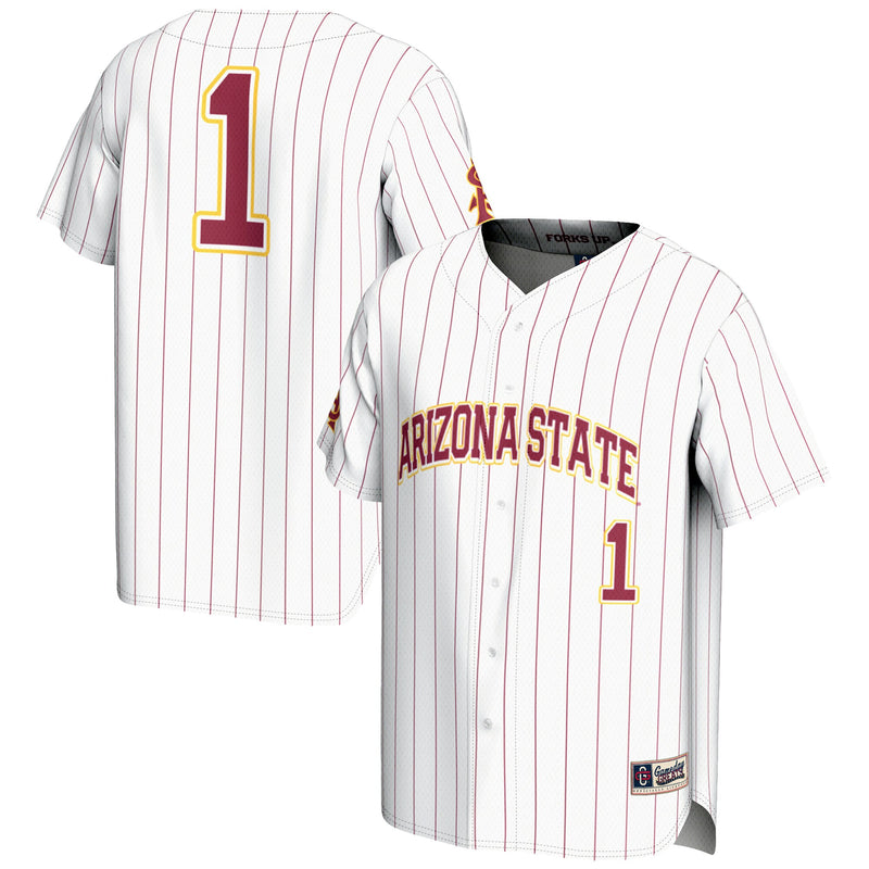 Arizona State Sun Devils Baseball Jersey, White Lightweight Sportswear Jersey Shirt, Lightweight Breathable Athletic Jersey, Casual Gift for Men