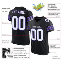 Custom Football Jersey, Black White Purple Sportswear Jersey Shirt, Athletic Mesh Moisture Wicking Jersey, Casual Gift for Men