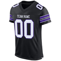 Custom Football Jersey, Black White Purple Sportswear Jersey Shirt, Athletic Mesh Moisture Wicking Jersey, Casual Gift for Men