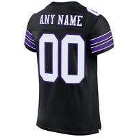 Custom Football Jersey, Black White Purple Sportswear Jersey Shirt, Athletic Mesh Moisture Wicking Jersey, Casual Gift for Men