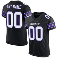 Custom Football Jersey, Black White Purple Sportswear Jersey Shirt, Athletic Mesh Moisture Wicking Jersey, Casual Gift for Men