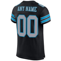 Custom Football Jersey, Black Gray Blue Sportswear Jersey Shirt, Athletic Mesh Moisture Wicking Jersey, Casual Gift for Men