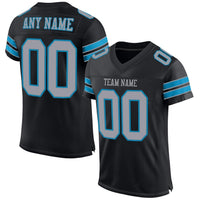 Custom Football Jersey, Black Gray Blue Sportswear Jersey Shirt, Athletic Mesh Moisture Wicking Jersey, Casual Gift for Men
