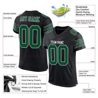 Custom Football Jersey, Black Green White Sportswear Jersey Shirt, Athletic Mesh Moisture Wicking Jersey, Casual Gift for Men