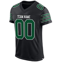Custom Football Jersey, Black Green White Sportswear Jersey Shirt, Athletic Mesh Moisture Wicking Jersey, Casual Gift for Men