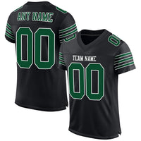 Custom Football Jersey, Black Green White Sportswear Jersey Shirt, Athletic Mesh Moisture Wicking Jersey, Casual Gift for Men