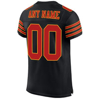 Custom Football Jersey, Black Scarlet Gold Sportswear Jersey Shirt, Athletic Mesh Moisture Wicking Jersey, Casual Gift for Men