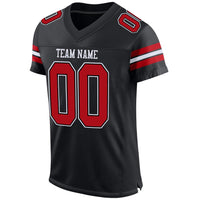 Custom Football Jersey, Black Red White Sportswear Jersey Shirt, Athletic Mesh Moisture Wicking Jersey, Casual Gift for Men