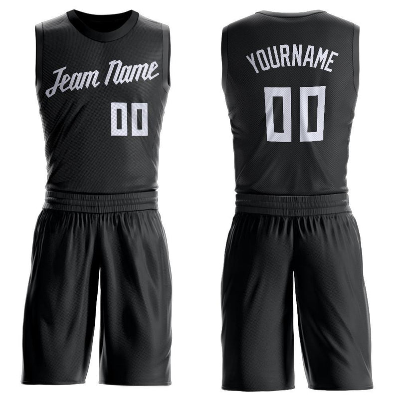 Custom Basketball Jersey, Black White Sportswear Jersey Shirt, Athletic Mesh Moisture Wicking Jersey, Casual Gift for Men, Style Black0042