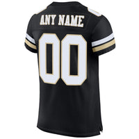 Custom Football Jersey, Black White Vegas Gold Sportswear Jersey Shirt, Athletic Mesh Moisture Wicking Jersey, Casual Gift for Men