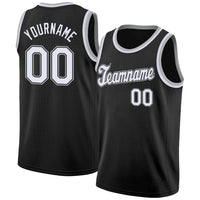 Custom Basketball Jersey, Black White Gray Sportswear Jersey Shirt, Athletic Mesh Moisture Wicking Jersey, Casual Gift for Men
