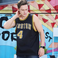 Custom Basketball Jersey, Black Gold White Sportswear Jersey Shirt, Athletic Mesh Moisture Wicking Jersey, Casual Gift for Men