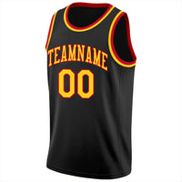 Custom Basketball Jersey, Black Gold Red Sportswear Jersey Shirt, Athletic Mesh Moisture Wicking Jersey, Casual Gift for Men