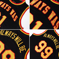 Custom Basketball Jersey, Black Gold Red Sportswear Jersey Shirt, Athletic Mesh Moisture Wicking Jersey, Casual Gift for Men