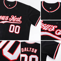 Custom Baseball Jersey, Black White Sportswear Jersey Shirt, Athletic Button Down Moisture Wicking Jersey, Casual Gift for Men, Style Black0172