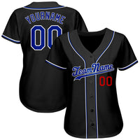 Custom Baseball Jersey, Black Royal Red Sportswear Jersey Shirt, Athletic Button Down Moisture Wicking Jersey, Casual Gift for Men