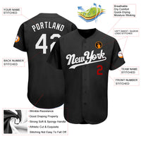 Custom Baseball Jersey, Black White Sportswear Jersey Shirt, Athletic Button Down Moisture Wicking Jersey, Casual Gift for Men, Style Black0244