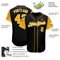 Custom Baseball Jersey, Black Gold White Sportswear Jersey Shirt, Athletic Button Down Moisture Wicking Jersey, Casual Gift for Men