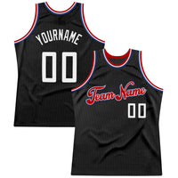 Custom Basketball Jersey, Black White Red Authentic Sportswear Jersey Shirt, Athletic Mesh Moisture Wicking Jersey, Casual Gift for Men