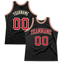 Custom Basketball Jersey, Black Red Cream Throwback Sportswear Jersey Shirt, Athletic Mesh Moisture Wicking Jersey, Casual Gift for Men
