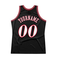 Custom Basketball Jersey, Black White Red Sportswear Jersey Shirt, Athletic Mesh Moisture Wicking Jersey, Casual Gift for Men, Style Black0339