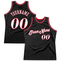 Custom Basketball Jersey, Black White Red Sportswear Jersey Shirt, Athletic Mesh Moisture Wicking Jersey, Casual Gift for Men, Style Black0339