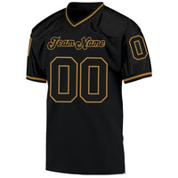 Custom Football Jersey, Black Old Gold Sportswear Jersey Shirt, Athletic Mesh Moisture Wicking Jersey, Casual Gift for Men, Style Black0418