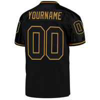 Custom Football Jersey, Black Old Gold Sportswear Jersey Shirt, Athletic Mesh Moisture Wicking Jersey, Casual Gift for Men, Style Black0418