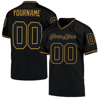 Custom Football Jersey, Black Old Gold Sportswear Jersey Shirt, Athletic Mesh Moisture Wicking Jersey, Casual Gift for Men, Style Black0418