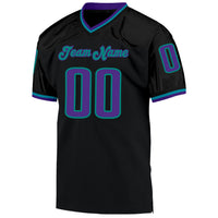 Custom Football Jersey, Black Purple Aqua Sportswear Jersey Shirt, Athletic Mesh Moisture Wicking Jersey, Casual Gift for Men