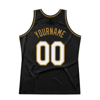 Custom Basketball Jersey, Black White Old Gold Throwback Sportswear Jersey Shirt, Athletic Mesh Moisture Wicking Jersey, Casual Gift for Men