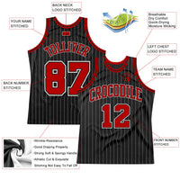 Custom Basketball Jersey, Black White Red Sportswear Jersey Shirt, Athletic Mesh Moisture Wicking Jersey, Casual Gift for Men, Style Black0489