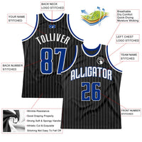 Custom Basketball Jersey, Black White Royal Sportswear Jersey Shirt, Athletic Mesh Moisture Wicking Jersey, Casual Gift for Men, Style Black0491