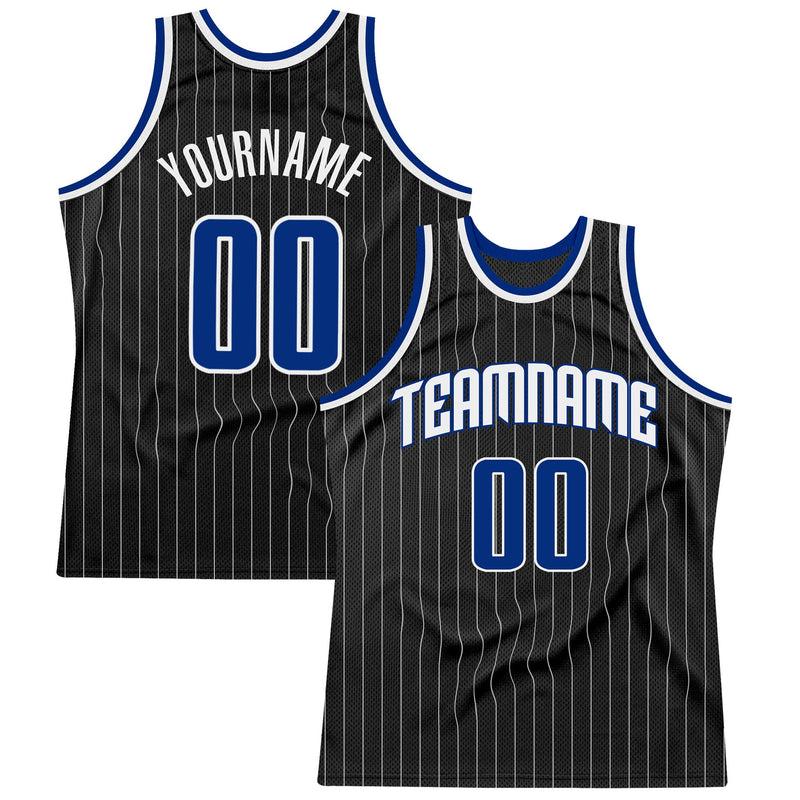 Custom Basketball Jersey, Black White Royal Sportswear Jersey Shirt, Athletic Mesh Moisture Wicking Jersey, Casual Gift for Men, Style Black0491